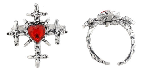 Anillos Góticos Con Forma De Corazón Con Apertura De Cristal