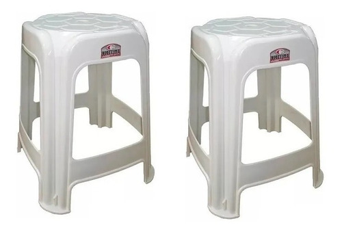 2 Banquetas Plasticas Cuadradas Colombraro Modelo Gol