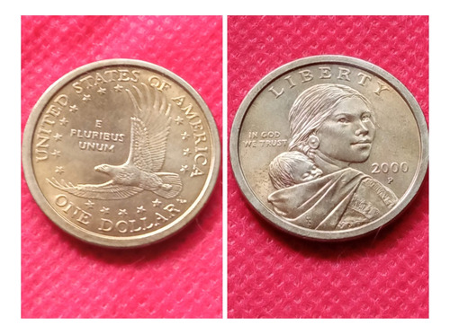 Moneda Estados Unidos 1 Dolar Sacagawea 2000.