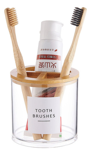Soporte Transparente Para Cepillos De Dientes Con Tapa