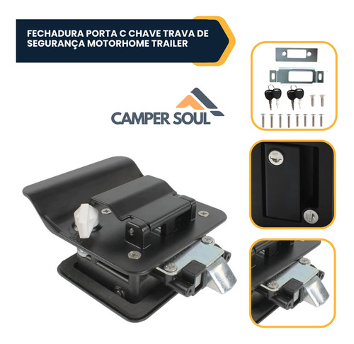 Fechadura Porta C Chave Trava De Segurança Motorhome Trailer