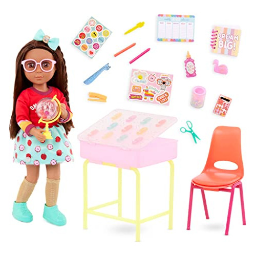 - Set De Juego Alessa Y Pupitre Muñecos Posable Clase ...