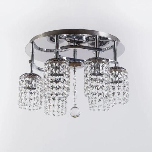 Imagen 9 de 10 de Araña Plafon Lyon Chesca 3 Luces Cromo Cristal Apto Led