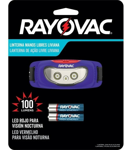 Lanterna Para Cabeça Mãos Livres (100 Lumens) - Rayovac Cor da luz Branco