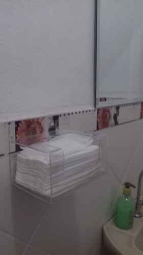 Suporte Porta Papel Toalha Acrílico Banheiro Lavabo Cozinha
