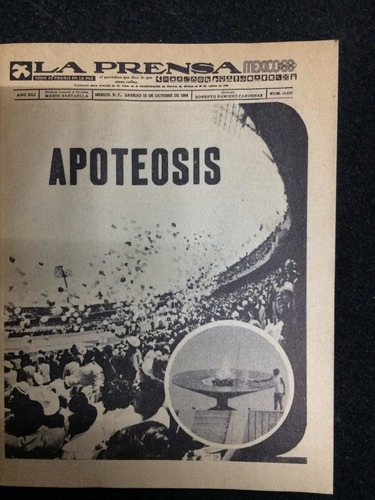 Mexico 68 Olimpiada La Prensa Mini Periódico De Colección