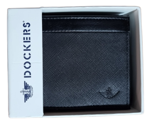 Cartera Dockers Negra Hombre Bifold Piel Genuina