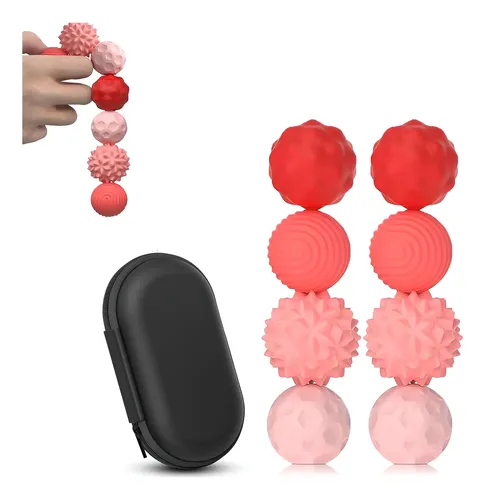 Set De 8 Bolas Magnéticas Antiestrés De Silicona – Diseños Texturizados Para Aliviar La Ansiedad, Estimulación Sensorial Y Relajación, Ideal Para Adultos Y Niños Con TDAH O Autismo