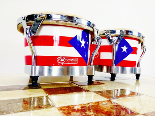 Bongo Profesional Cuero Puerto Rico / Estuche Llave Incluido