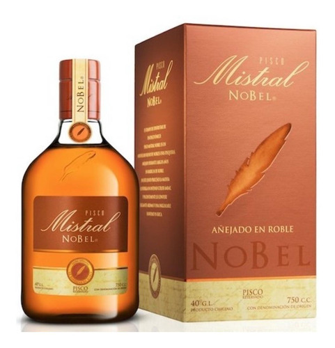 Licor Pisco Mistral Nobel 750ml Barricas Roble Americano