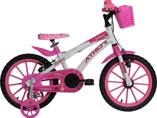 Bicicleta Infantil - Athor - Baby Lux - Branco / Com Cesta