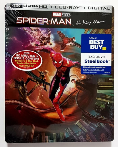 Steelbook Spider-man: No Way Home (4k Uhd + Blu-ray + Dc)