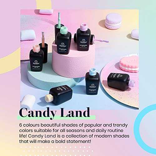 Kit Esmaltes De Gel Para Uñas 6 Pzs Candy Land Soft Pastel