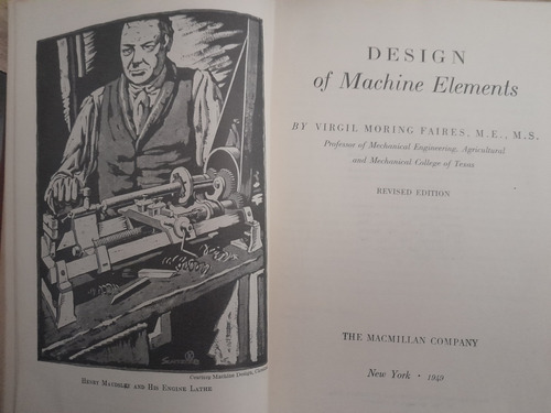 Design Of Machine Elements N York 1949