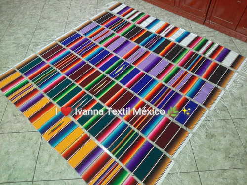 Corredor De Mesa Sarape Mexicano 100% Algodón 40cm X 2m 5pz