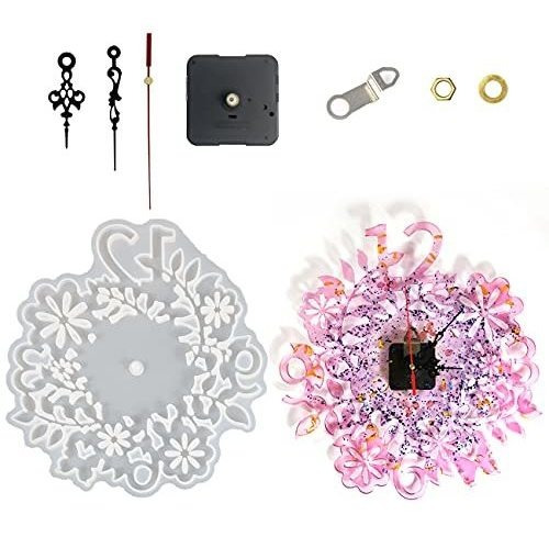 Molde De Silicona Reloj Floral Grande + Maq