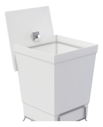 Lixeira Banheiro 6,5l Plástica Cesto Lixo Chão Tampa Branco Cor Branco