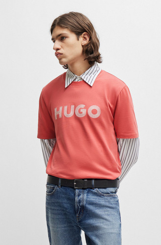 Cinturón Para Hombre Hugo De Piel Con Logotipo Color Negro Talla 32