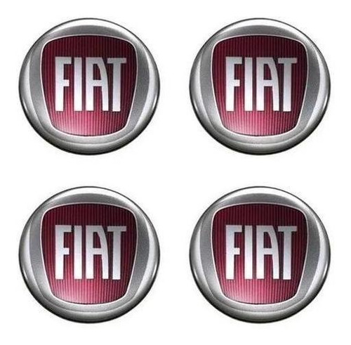 4 Emblema Adesivo Calota Fiat Argo Resinado Vermelho 48mm