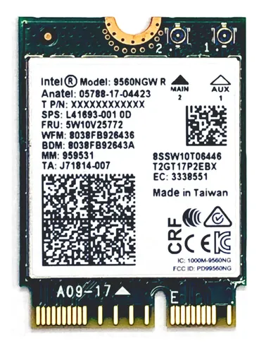 Intel Wireless-ac 9560 Wlan Wifi 802.11ac Bluetooth 5.0 +nfe | Frete grátis