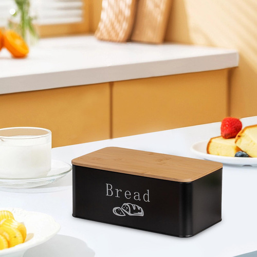 Con Tapa De Bambú, Recipiente Multiusos Para Guardar Pan,