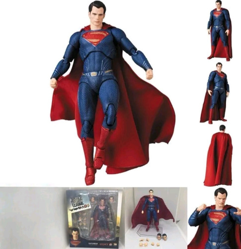 Figura Superman  De Mafex 05616 Cm Con Base Articulado