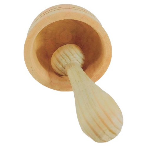 4 Mini Morteros De Madera Uso Gral. Ajo, Jengibre, Especias