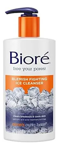 Bioré Blemish Ice Cleanser, Ácido Salicílico, Limpia Y Ayuda