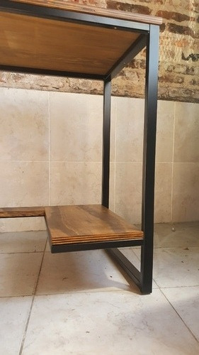 Imagen 2 de 6 de Mesa Escritorio Pc 180x50 Industrial Gamer Hierro Y Madera