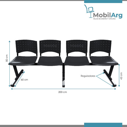 Imagen 4 de 8 de Silla Tandem X4 Salas Espera Consultorios Hospitales