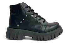 Comprar Borcego Mujer Negro Bota Cómodos Livianos Moda Tachas