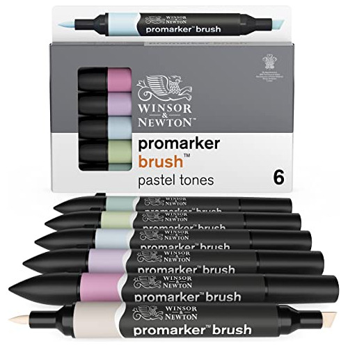 Set De Pinceles Promarker, 6 Unidades, Tonos Pastel