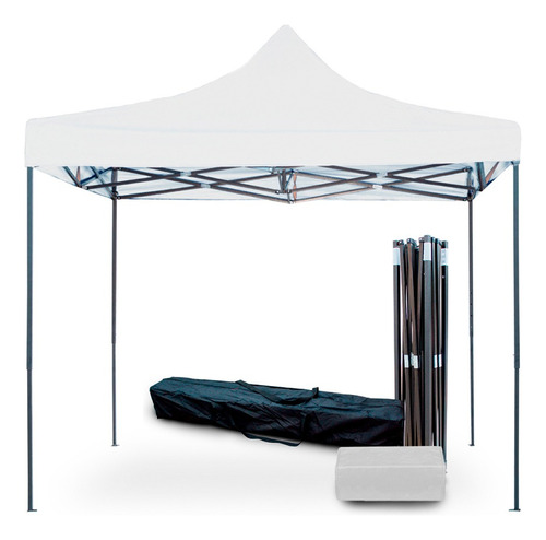 Toldo Carpa Impermeable Plegable De Acero 2x2 M Color Blanco + Bolsa Para Exterior Jardín Eventos KingsHouse