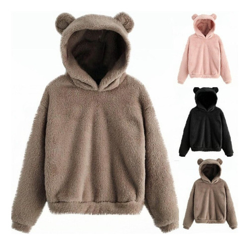 Sudadera Con Capucha De Felpa Para Oreja De Conejo