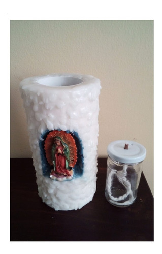 Imagen 3 de 4 de Vela Virgen De Guadalupe. Para Usar Con Parafina Liquida.