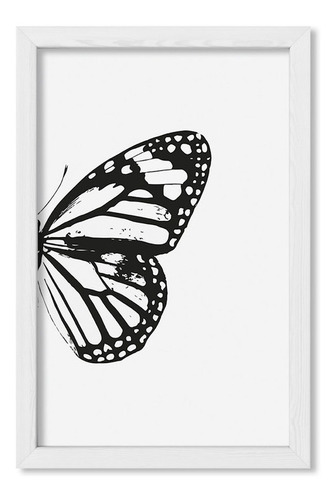 Cuadros Abstractos 20x30 Chato Blanco Mariposa In Black