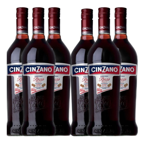 Caja X 6 Cinzano Rosso - 950ml - Aperitivo Grupo Campari