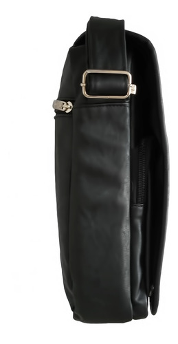 Imagen 3 de 6 de Morral Rênzô Negro, Portatablet 12puLG (28×22×5), Cuero Pu.