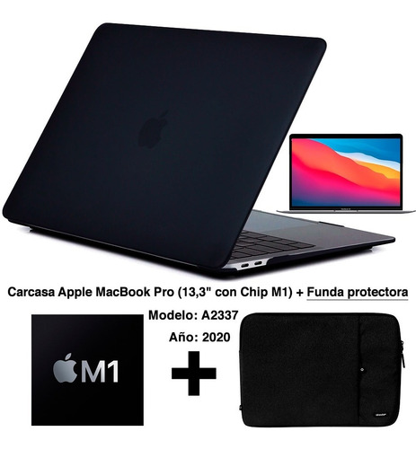 Imagen 2 de 9 de Carcasa Macbook Air (chip M1, 2020) A2337 + Funda Protectora