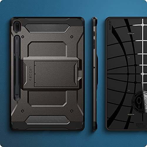 Imagen 7 de 7 de Funda Spigen Tough Armor Para Galaxy Tab S7 Fe Gris