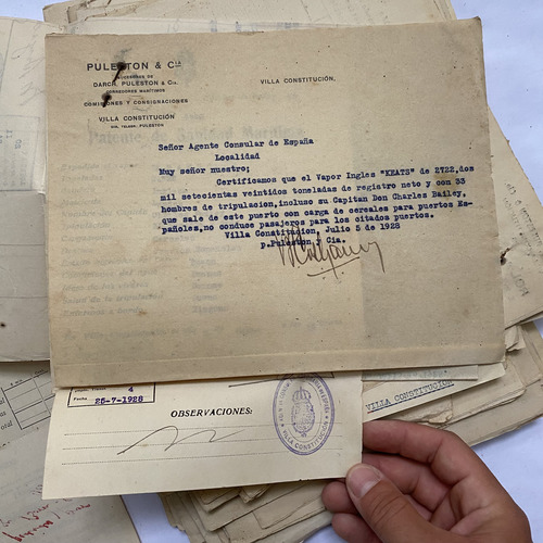Inmigración Española. Papeles Consulares En Rosario. 1930/50