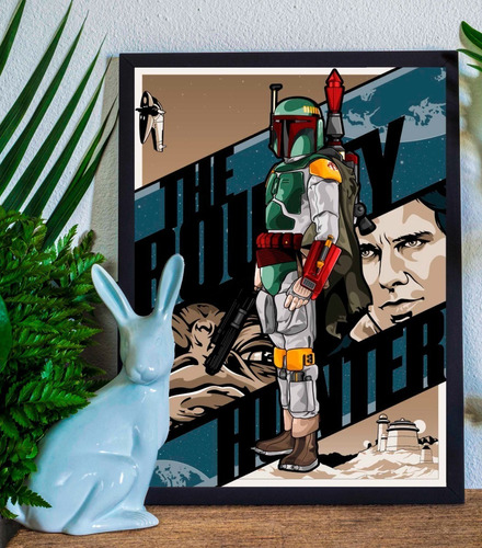 Cuadro Marco Negro Poster 33x48cm Boba Fett Star Wars 01 Art