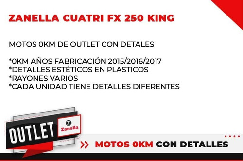 Cuatri Zanella Fx 250 King Mad Max Outlet 0km 2016
