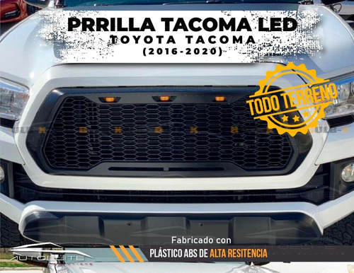 Imagen 4 de 9 de Parrilla Tacoma Toyota 2016 2017 Rasurada Con Luz Led Ambar
