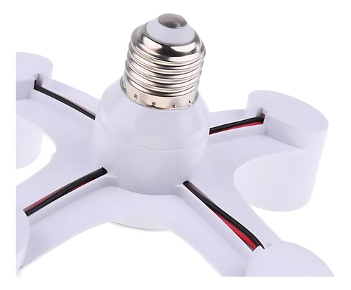 Soquet Adaptador Con 4 Focos 15w E27 Luz Blanca O Amarilla