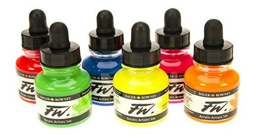 Fw Fluorescente Acryl Ink Neon6 Set