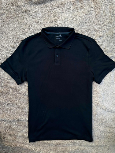 Playera Negra Tipo Polo Calvin Klein Liquid Touch Talla M