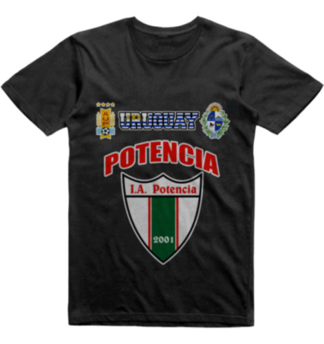 Remera Infantil Negra Uruguay Institución Atlética Potencia