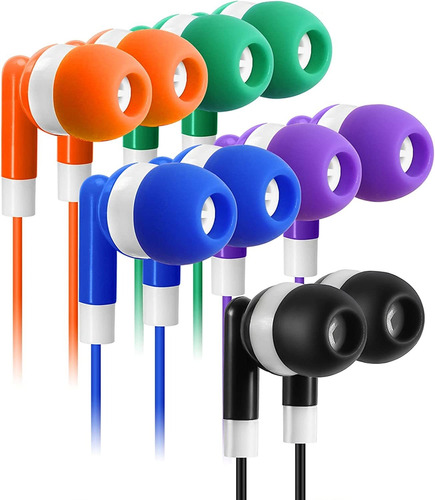 Auriculares A Granel, Paquete De 30, Multicolor Para Ni...