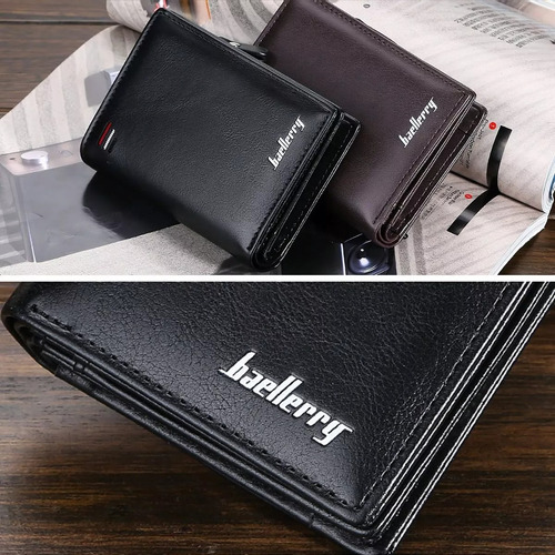 Cartera Baellerry De Cuero Con Monedero Cierre Para Hombre